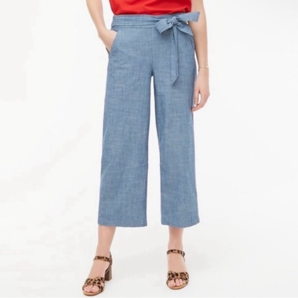 J Crew Chambray Tie-Waist Pants